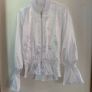 Venus white peplum bomber jacket